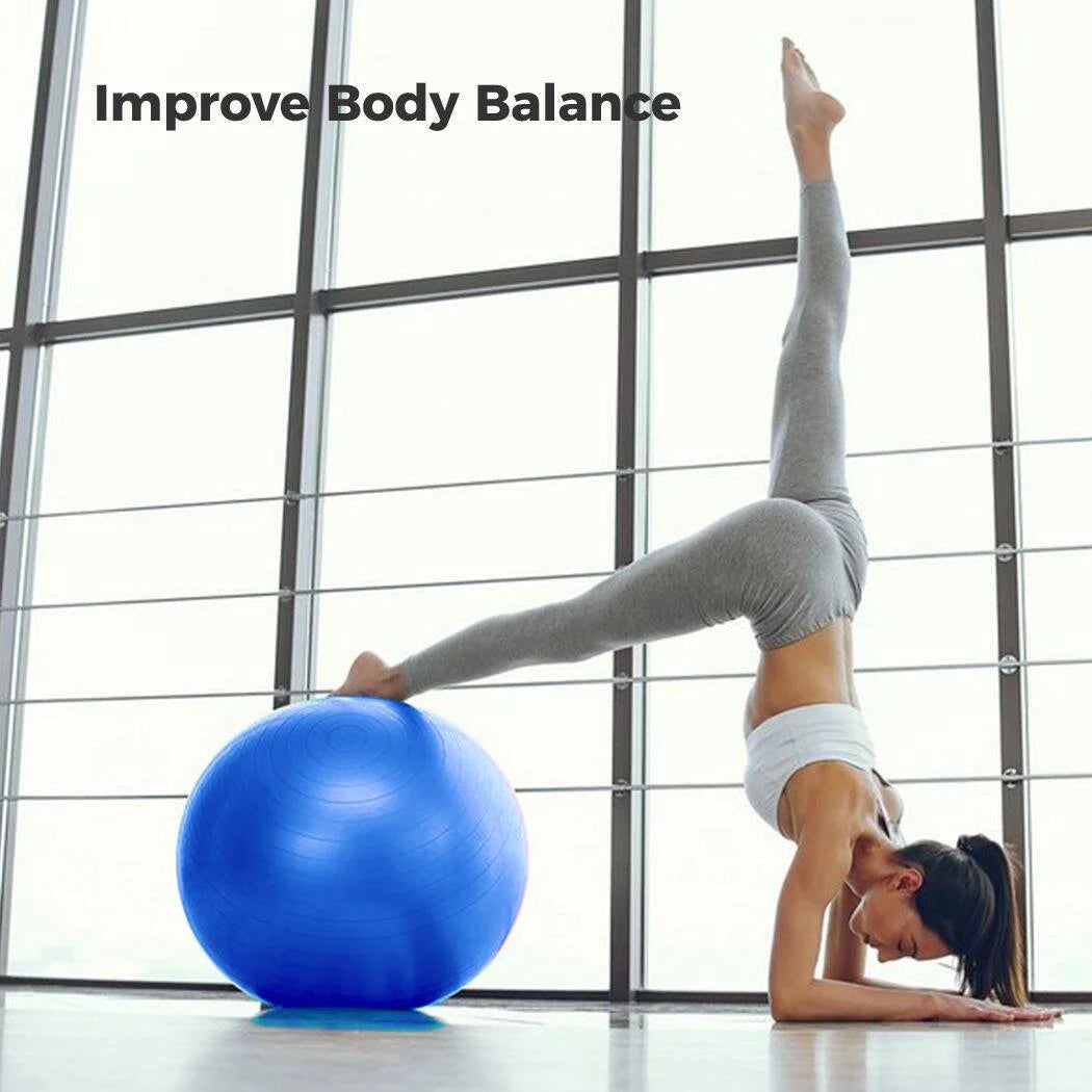 Professional Cardio Drumming Equipment Set: Fitness Balance Ball with Pump and 3.2 oz Sticks for Aerobic Workouts, Stability Training, Pilates, Yoga, and Prenatal Gymnastics