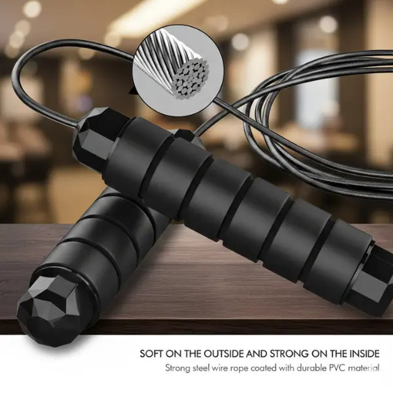 Adjustable Speed Jump Rope with Ball Bearings – Tangle-Free Steel Cable Jumping Rope for Men Women Foam Handles Home Gym Exercise, Multiple Colors