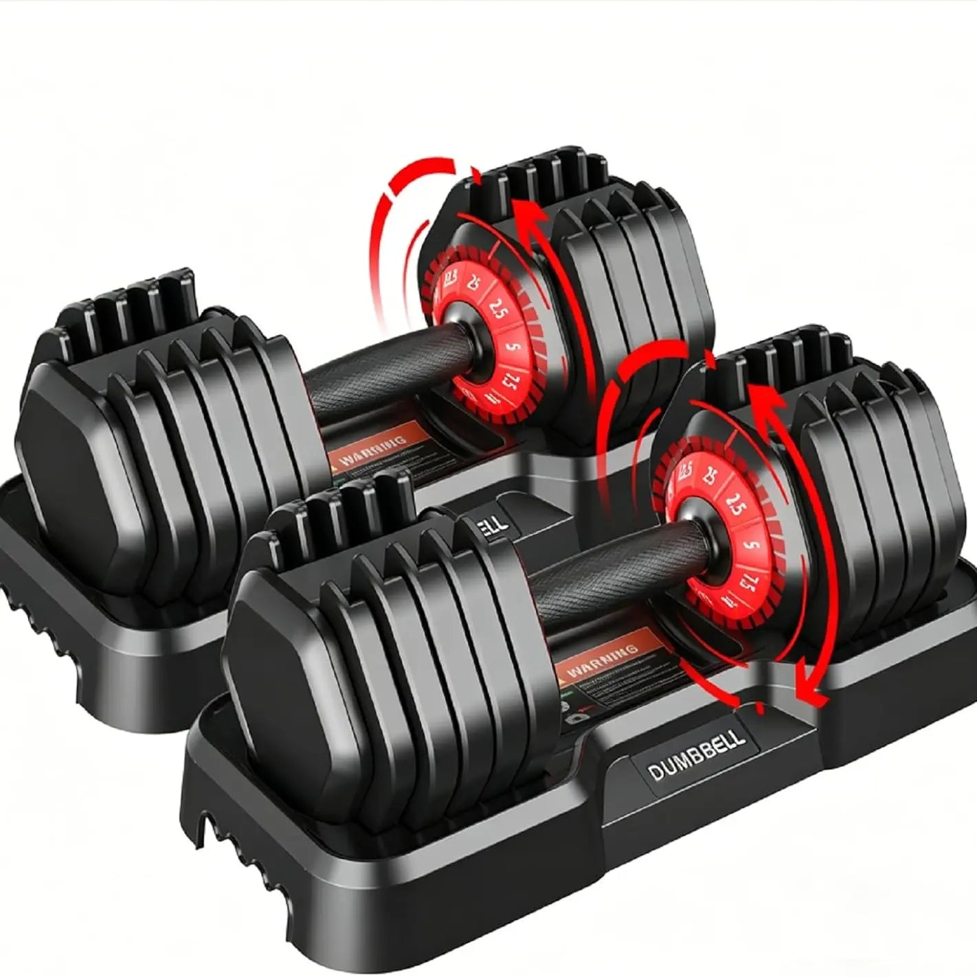 Adjustable Dumbbell Set, 25-85 Lb All-In-1 Weights with Textured Non-Slip Grip, Quick 1-Hand Adjustment and Dual-Lock System for Home Gym Weightlifting, Space Saver with PP Tray, Pp Stand