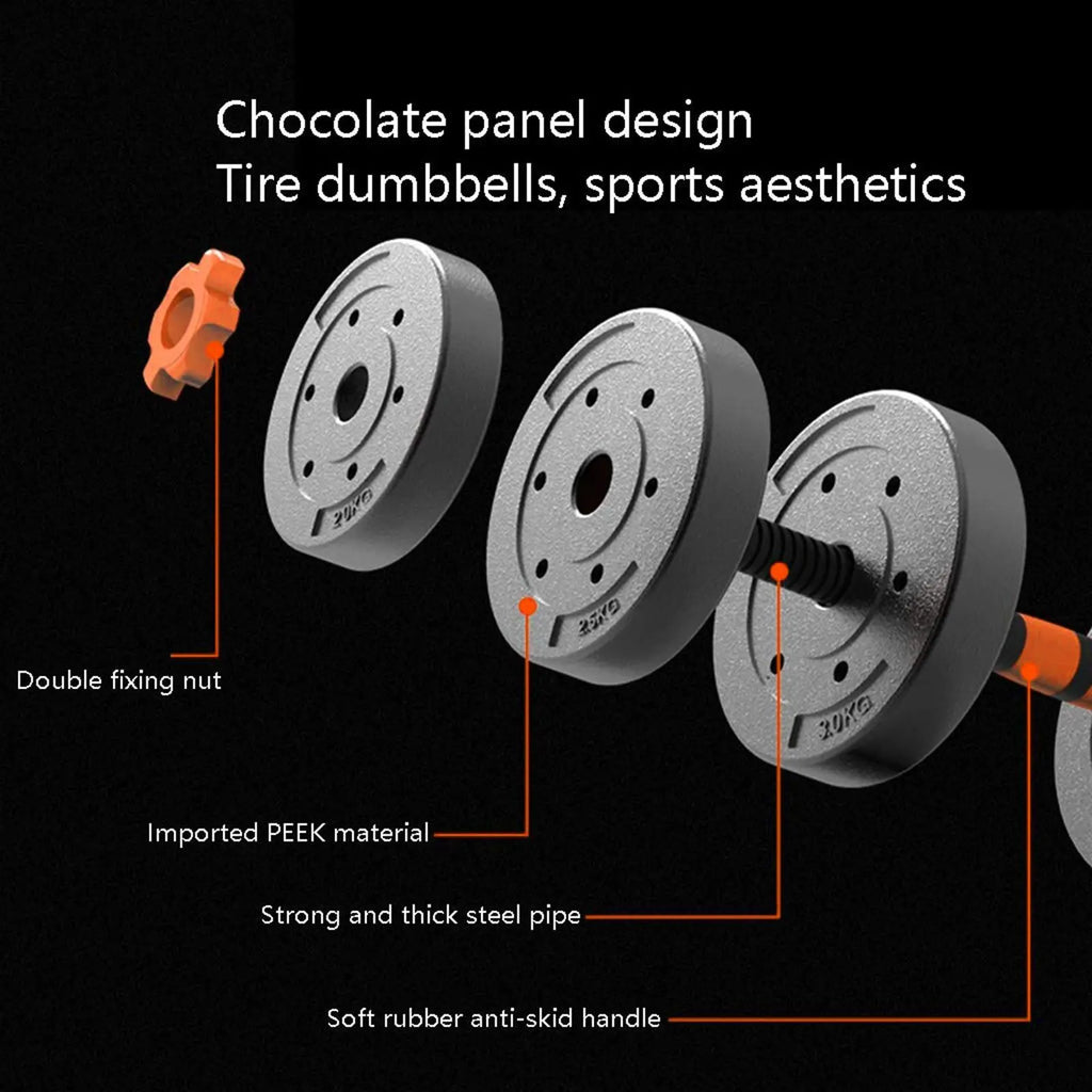 Fitness Workout Multi Functional Adjustable Dumbbell Weight Set Lbs 44Lb Barbell Kettlebell Push-Up Stand Home Gym Exercise Equipment for Men Women Summervibes