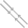 Pair of Threaded Dumbbell Handles with Collars 14/16/18/24 Inch, Chrome/Rubber Grip, Fit 1”/ 1.15" Plates, Weight Bar Connector