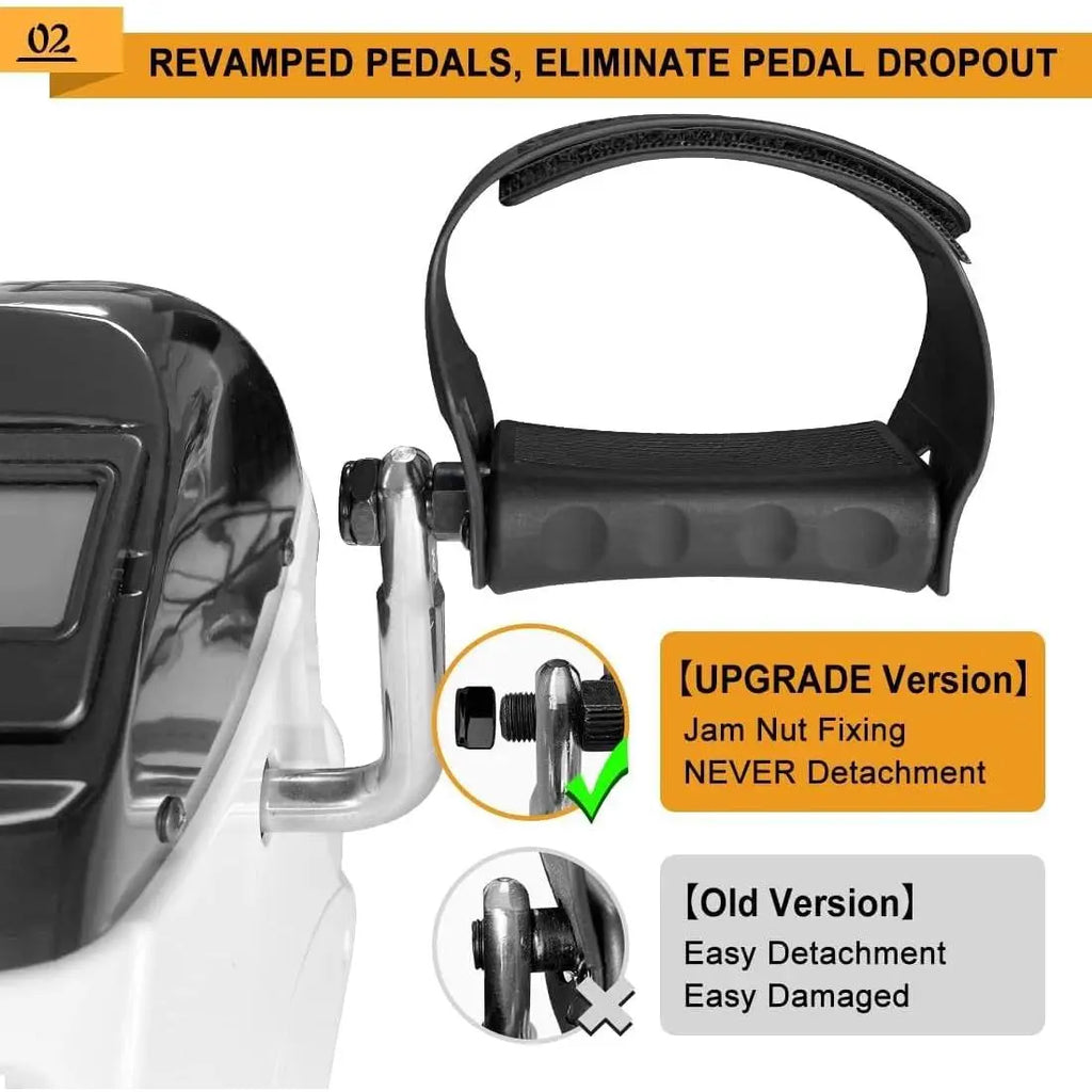 Under Desk Bike Pedal Exerciser, Portable Mini Exercise Bike with LCD Display for Home/Office, Desk Cycle for Leg/Arm with Handle, Leg Exerciser While Sitting for Seniors