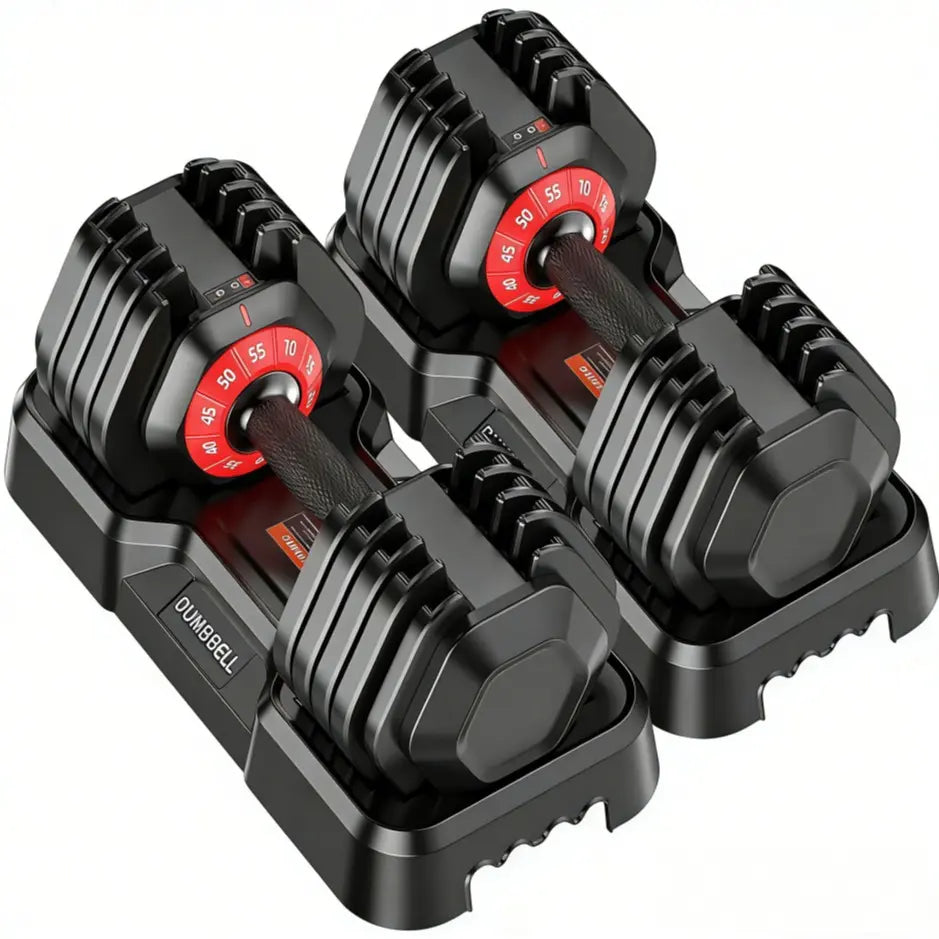 Adjustable Dumbbell Set, 25-85 Lb All-In-1 Weights with Textured Non-Slip Grip, Quick 1-Hand Adjustment and Dual-Lock System for Home Gym Weightlifting, Space Saver with PP Tray, Pp Stand