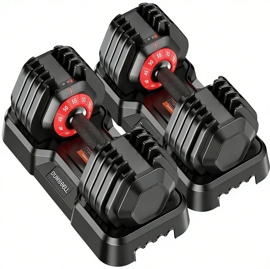 Adjustable Dumbbell Set, 25-85 Lb All-In-1 Weights with Textured Non-Slip Grip, Quick 1-Hand Adjustment and Dual-Lock System for Home Gym Weightlifting, Space Saver with PP Tray, Pp Stand