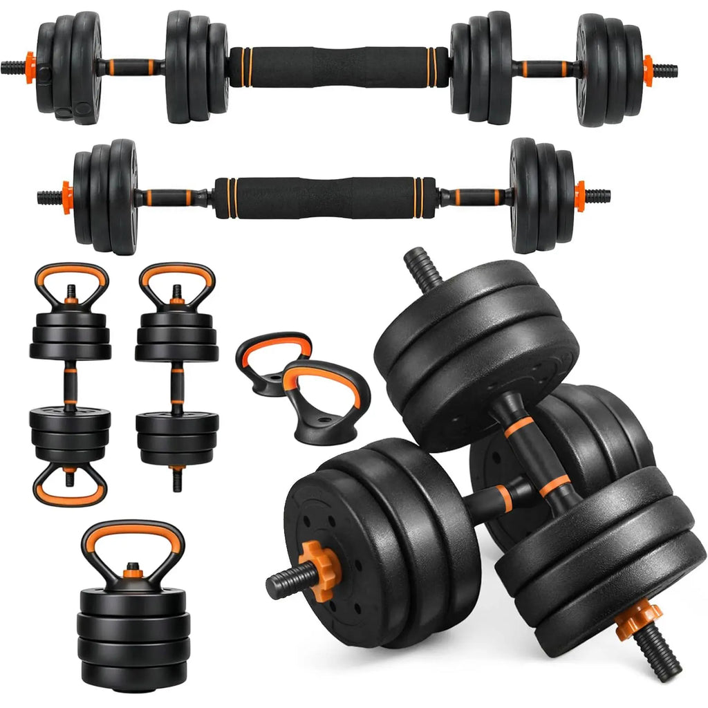 Fitness Workout Multi Functional Adjustable Dumbbell Weight Set Lbs 44Lb Barbell Kettlebell Push-Up Stand Home Gym Exercise Equipment for Men Women Summervibes
