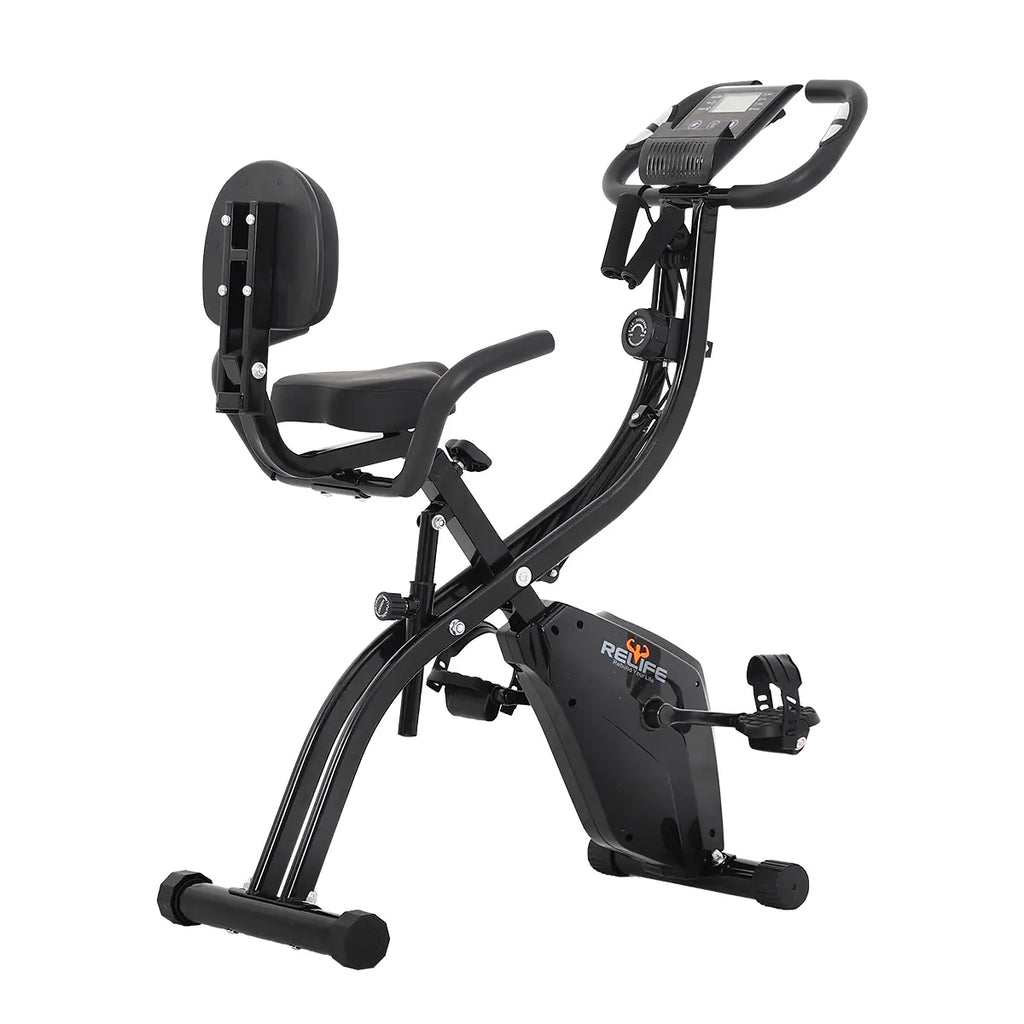 RELIFE REBUILD YOUR LIFE Indoor Stationary Cycle Exercise Machine, Quiet Home Fitness Machine for Workout with Adjustable Resistance, Cushioned Seat & LCD Monitor, Exercise Bikes for Home, Home Workout