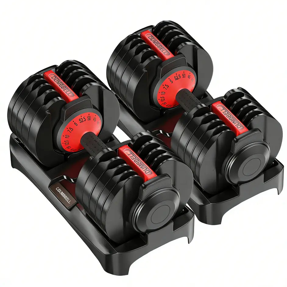 Adjustable Dumbbell Set, 25-85 Lb All-In-1 Weights with Textured Non-Slip Grip, Quick 1-Hand Adjustment and Dual-Lock System for Home Gym Weightlifting, Space Saver with PP Tray, Pp Stand
