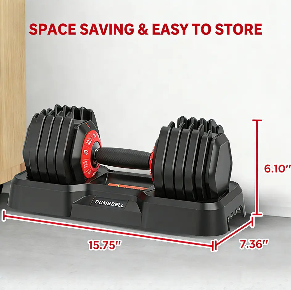 Adjustable Dumbbell Set, 25-85 Lb All-In-1 Weights with Textured Non-Slip Grip, Quick 1-Hand Adjustment and Dual-Lock System for Home Gym Weightlifting, Space Saver with PP Tray, Pp Stand