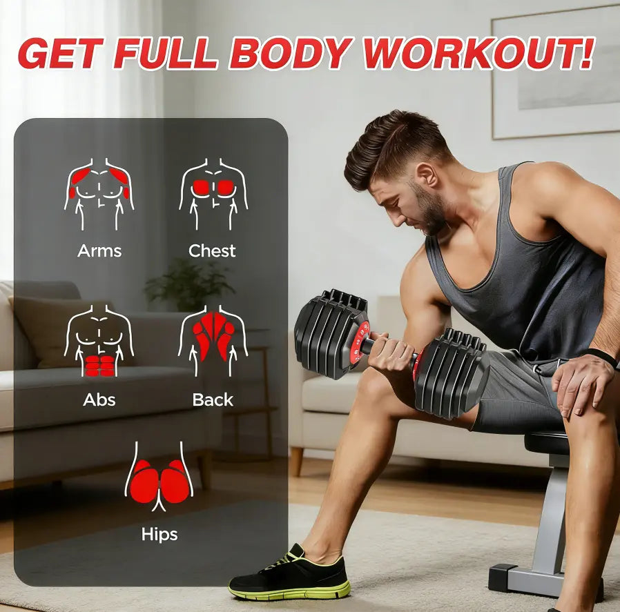 Adjustable Dumbbell Set, 25-85 Lb All-In-1 Weights with Textured Non-Slip Grip, Quick 1-Hand Adjustment and Dual-Lock System for Home Gym Weightlifting, Space Saver with PP Tray, Pp Stand