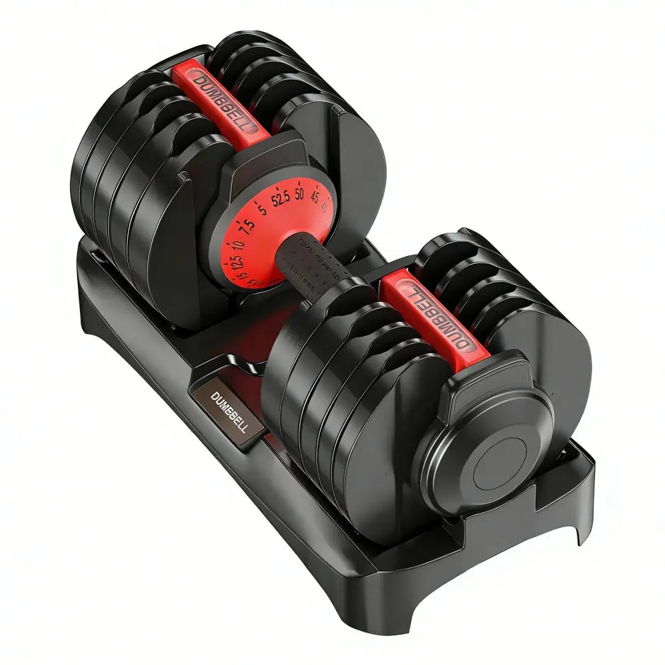 Adjustable Dumbbell Set, 25-85 Lb All-In-1 Weights with Textured Non-Slip Grip, Quick 1-Hand Adjustment and Dual-Lock System for Home Gym Weightlifting, Space Saver with PP Tray, Pp Stand