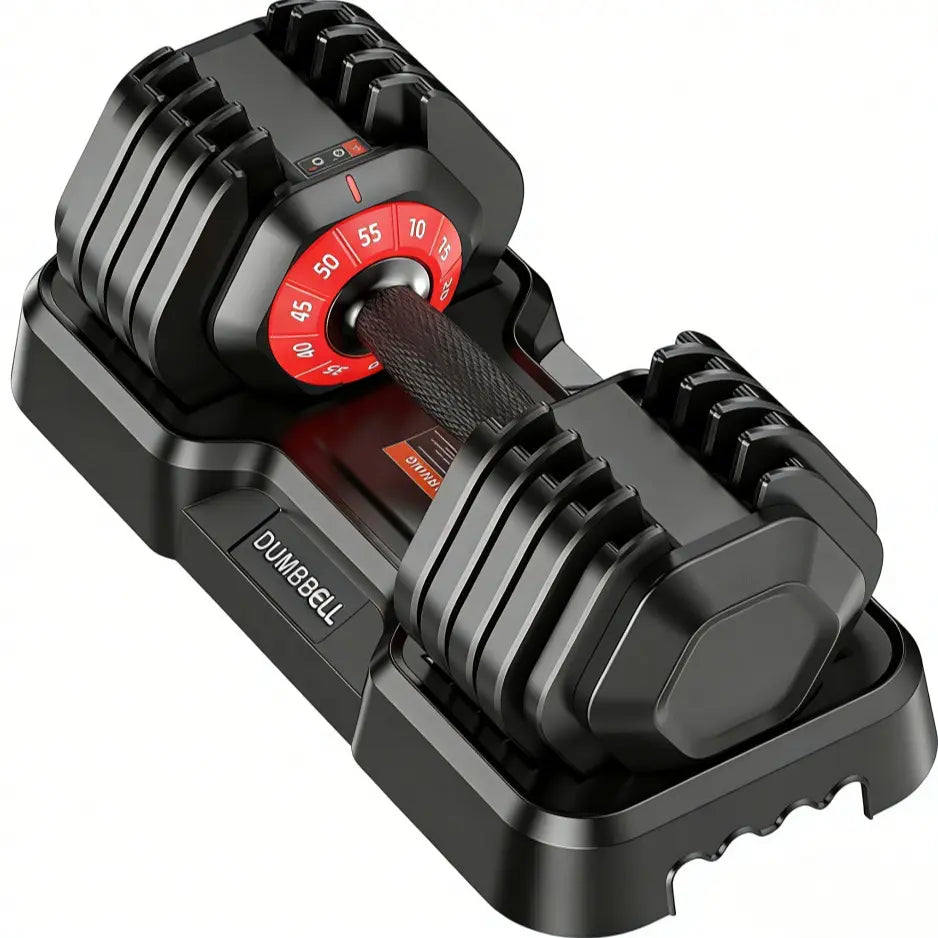 Adjustable Dumbbell Set, 25-85 Lb All-In-1 Weights with Textured Non-Slip Grip, Quick 1-Hand Adjustment and Dual-Lock System for Home Gym Weightlifting, Space Saver with PP Tray, Pp Stand